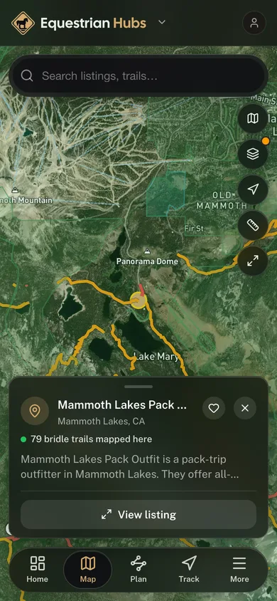 A listing open on the map in the GoHubs app